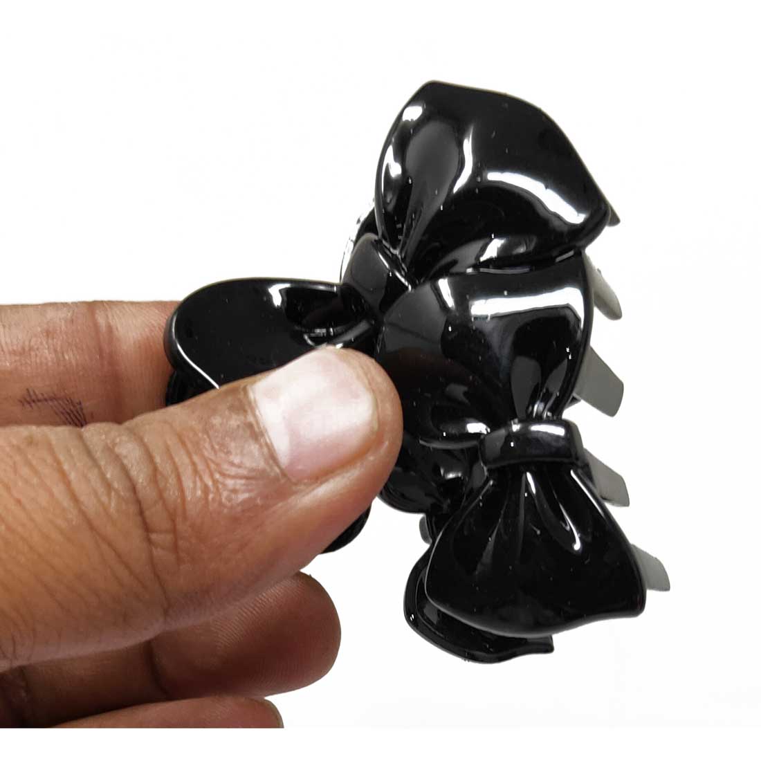 Anokhi Ada Plastic Hair Clutcher/Hair Claw Clip for Girls and Women (Black, Pack of 2) - 01-01C