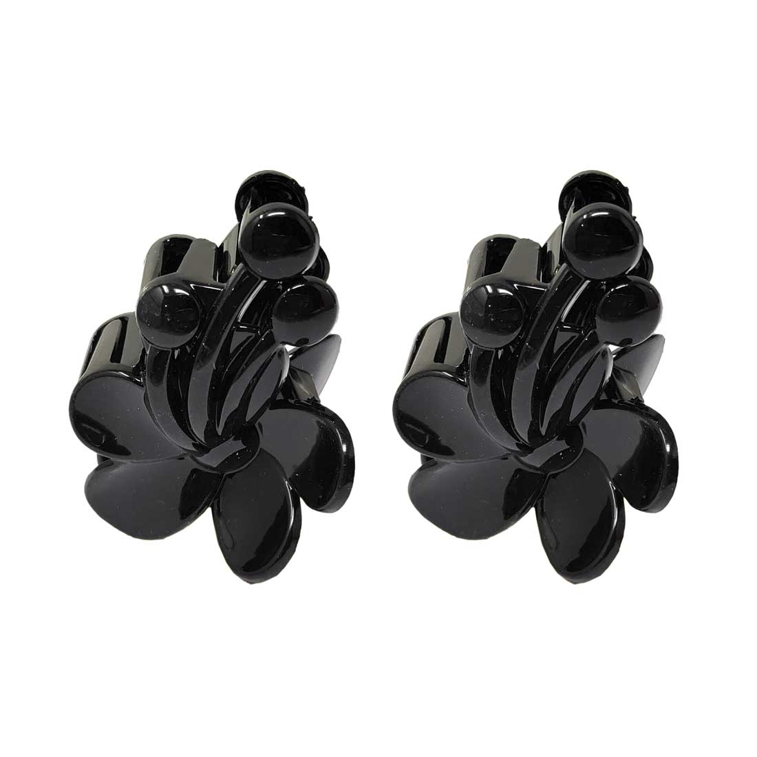 Anokhi Ada Plastic Hair Clutcher/Hair Claw Clip for Girls and Women (Black, Pack of 2) - 01-02C