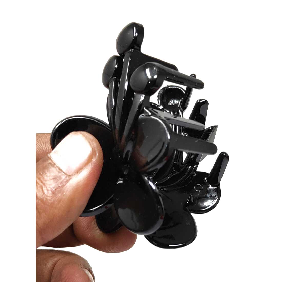 Anokhi Ada Plastic Hair Clutcher/Hair Claw Clip for Girls and Women (Black, Pack of 2) - 01-02C
