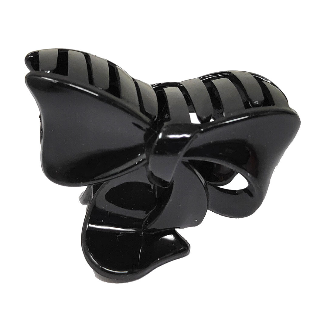 Anokhi Ada Bow Plastic Hair Clutcher/Hair Claw Clip for Girls and Women (Black, Pack of 2) - 01-03C