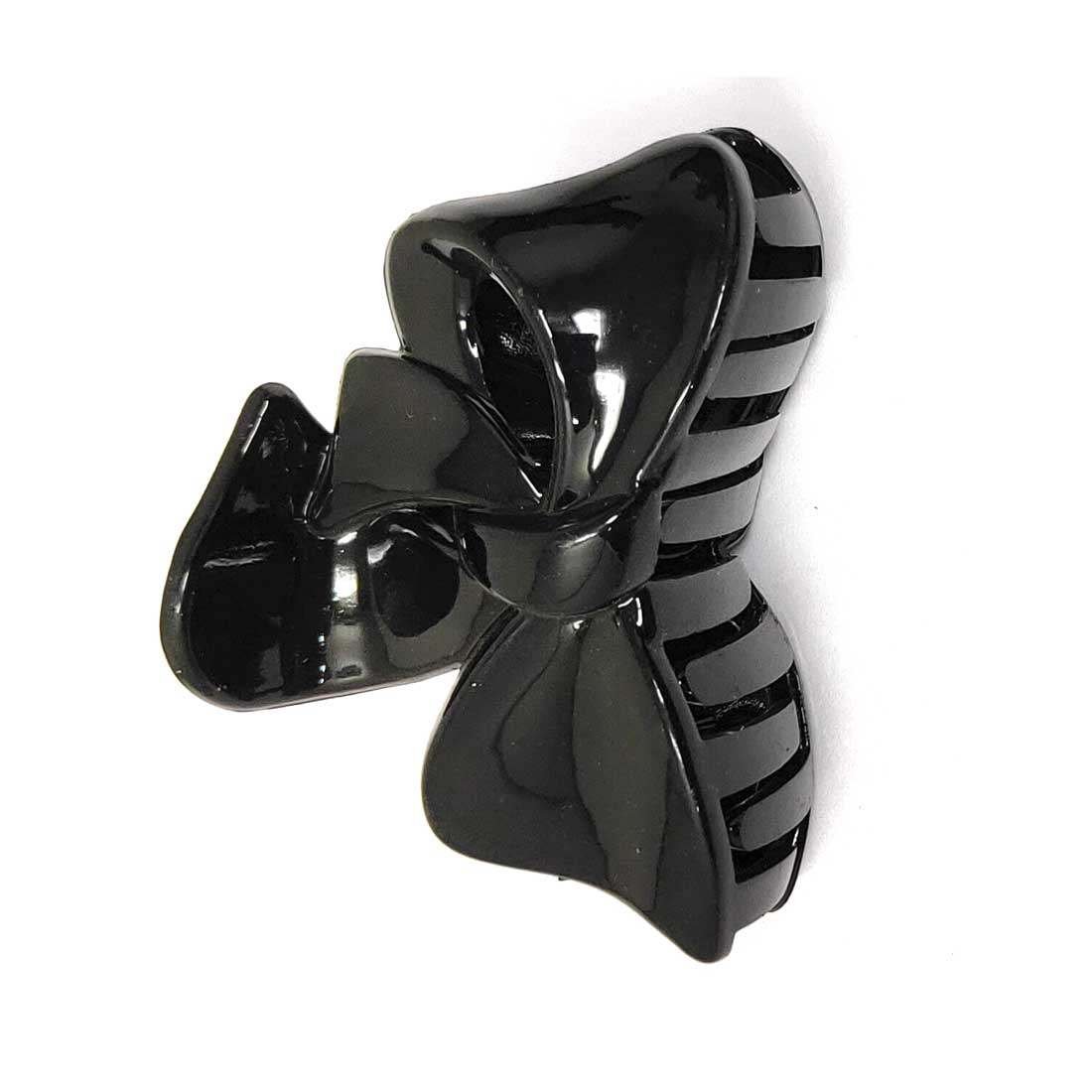 Anokhi Ada Bow Plastic Hair Clutcher/Hair Claw Clip for Girls and Women (Black, Pack of 2) - 01-03C