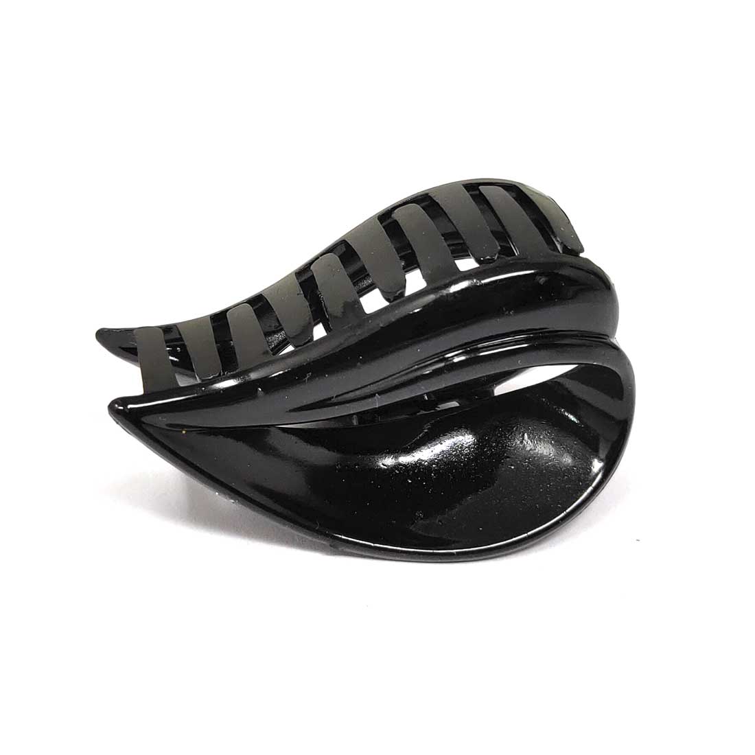 Anokhi Ada Leaf Plastic Hair Clutcher/Hair Claw Clip for Girls and Women (Black, Pack of 2) - 01-04C