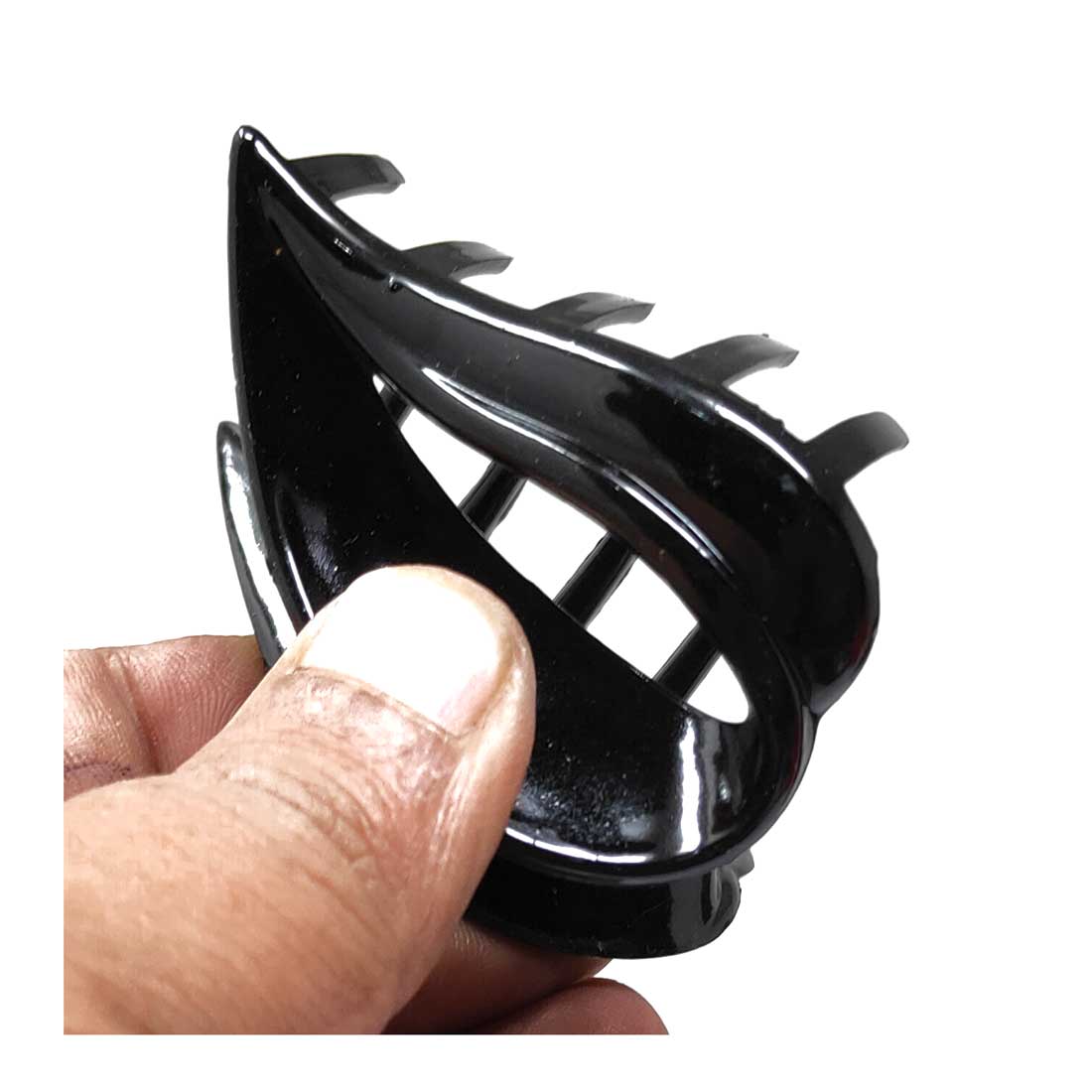 Anokhi Ada Leaf Plastic Hair Clutcher/Hair Claw Clip for Girls and Women (Black, Pack of 2) - 01-04C