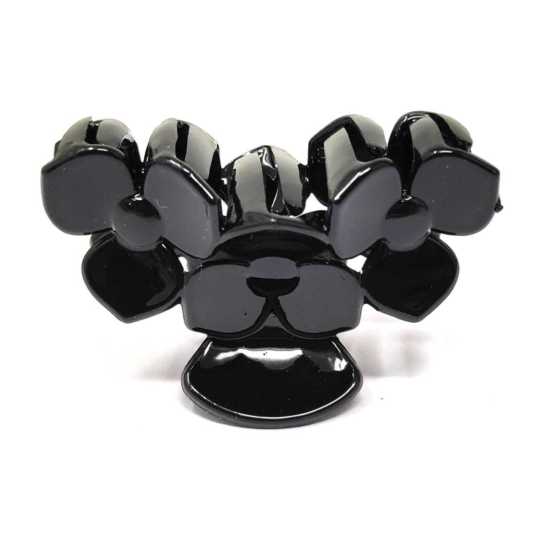 Anokhi Ada Floral Plastic Hair Clutcher/Hair Claw Clip for Girls and Women (Black, Pack of 2) - 01-05C