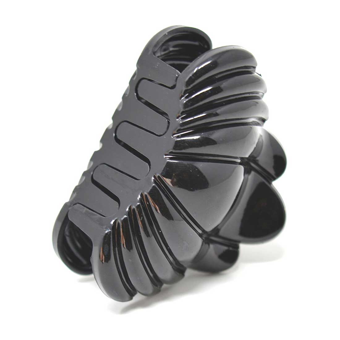 Anokhi Ada Plastic Hair Clutcher/Hair Claw Clip for Girls and Women (Black, Pack of 2) - 01-06C