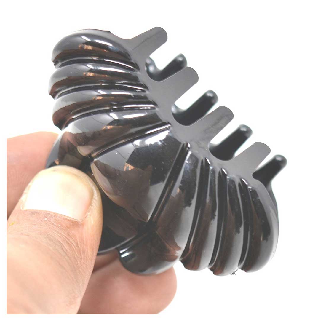 Anokhi Ada Plastic Hair Clutcher/Hair Claw Clip for Girls and Women (Black, Pack of 2) - 01-06C