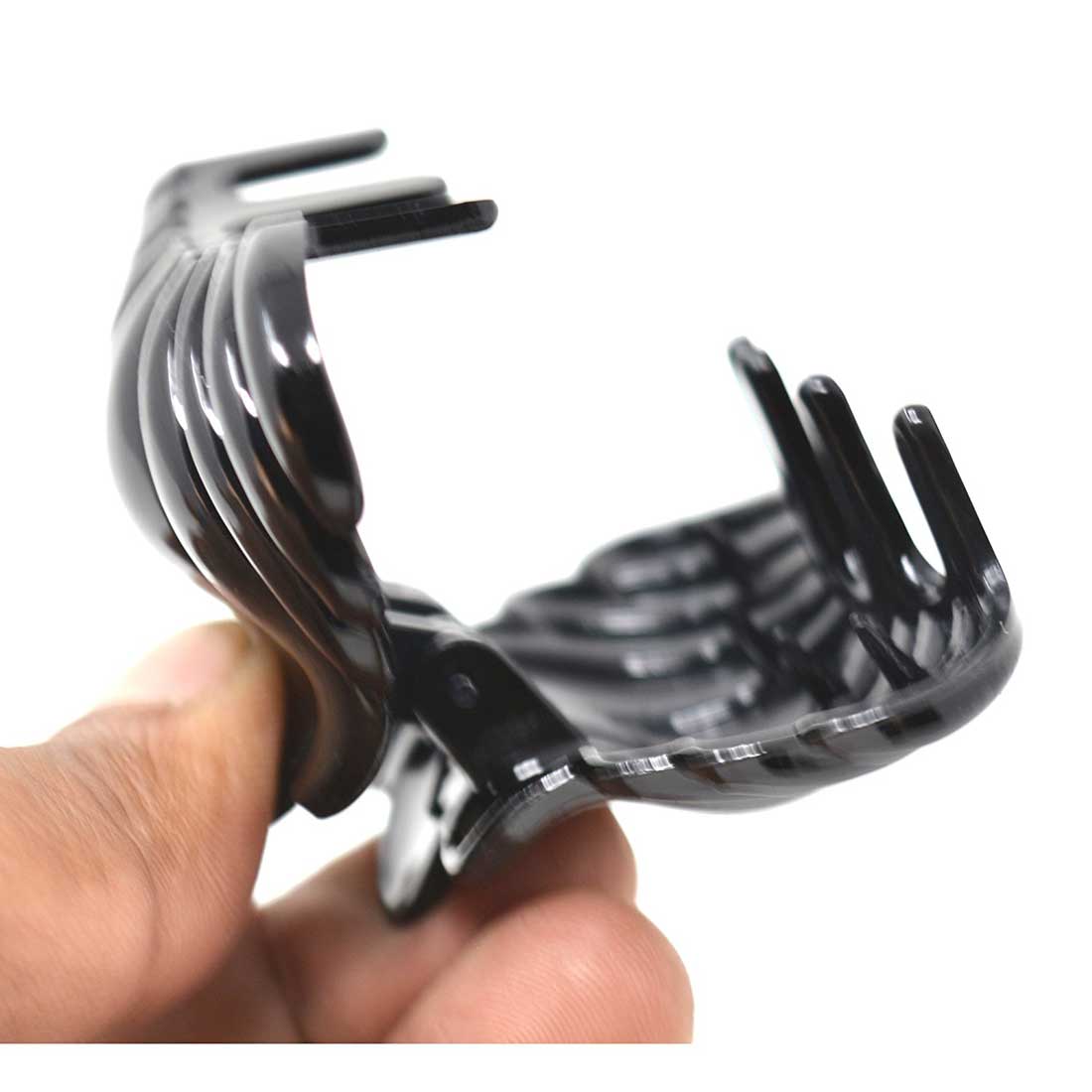 Anokhi Ada Plastic Hair Clutcher/Hair Claw Clip for Girls and Women (Black, Pack of 2) - 01-06C