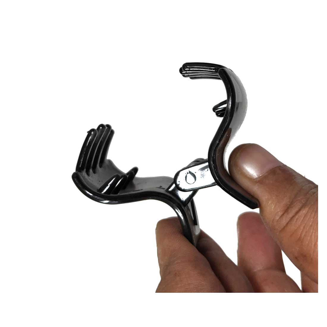 Anokhi Ada Plastic Hair Clutcher/Hair Claw Clip for Girls and Women (Black, Pack of 2) - 01-10C