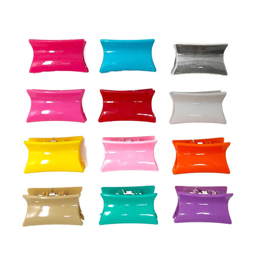 Anokhi Ada Plastic Small Hair Clutchers / Hair Claws for Girls and Women (Multi-Colour; Pack of 12; 03-02C)