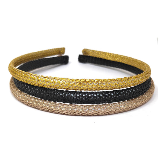 Anokhi Ada Handmade Fancy Fabric Hairband/Headband on Plastic for Girls and Women(Multi-Colour, Combo of 3 Hairband)-05-08H