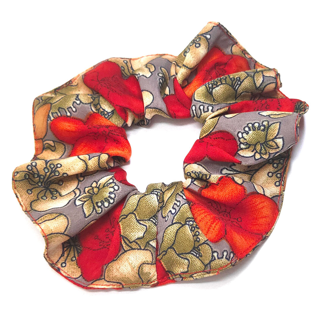 Anokhi Ada Handmade Large Printed Fabric Scrunchies/Ponytail Holders for Girls and Women (Multi-Colour)-05-15H