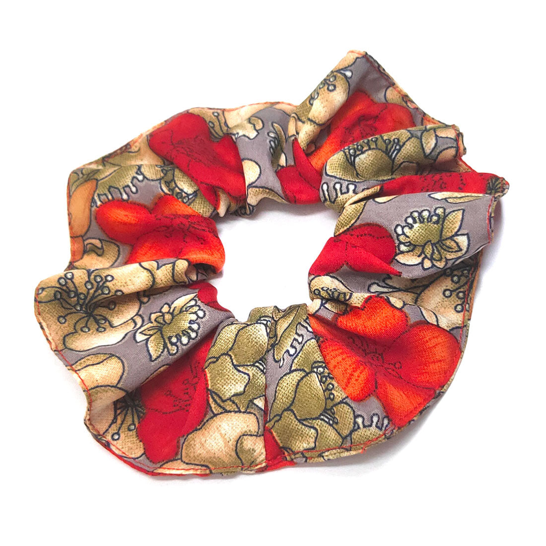 Anokhi Ada Handmade Large Printed Fabric Scrunchies/Ponytail Holders for Girls and Women (Multi-Colour)-05-15H