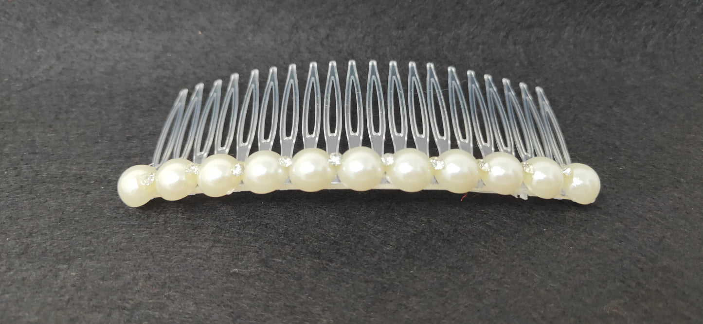 Anokhi Ada Hair Comb Clip for Women and Girls, White (07-05)