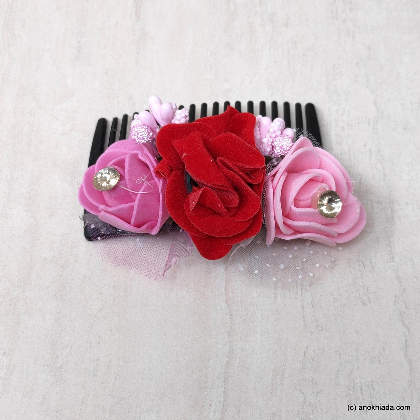 Anokhi Ada Floral Hair Comb Clip for Women and Girls, Multi-Colour (07-20)