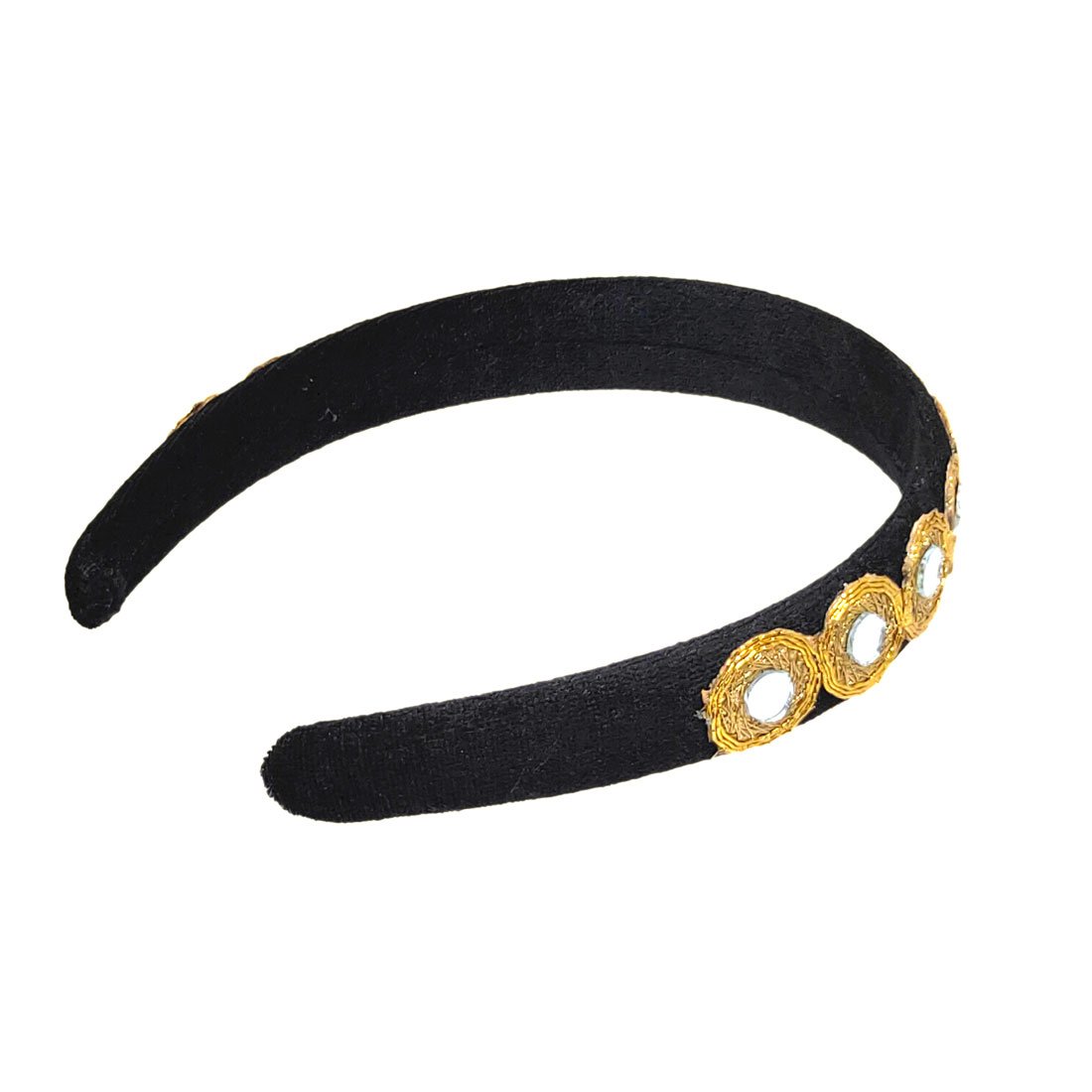 Anokhi Ada Fancy Velvet on Plastic Hairband/Headband for Girls and Women (Black)-09-22H - Anokhiada.com