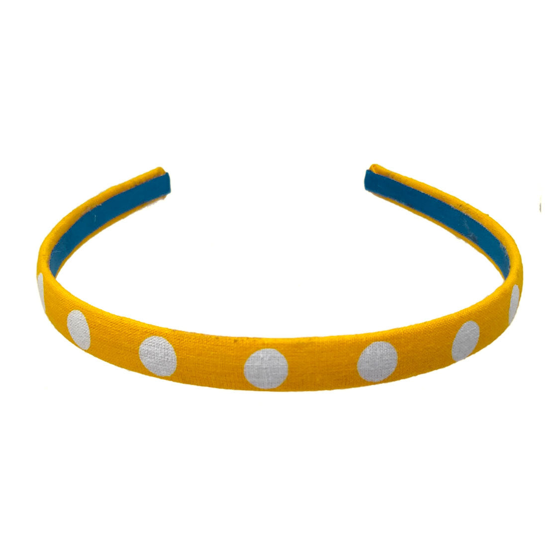 Anokhi Ada Handmade Polka Dots Fabric Hairband/Headband for Girls and Women (Yellow, 09-26H)
