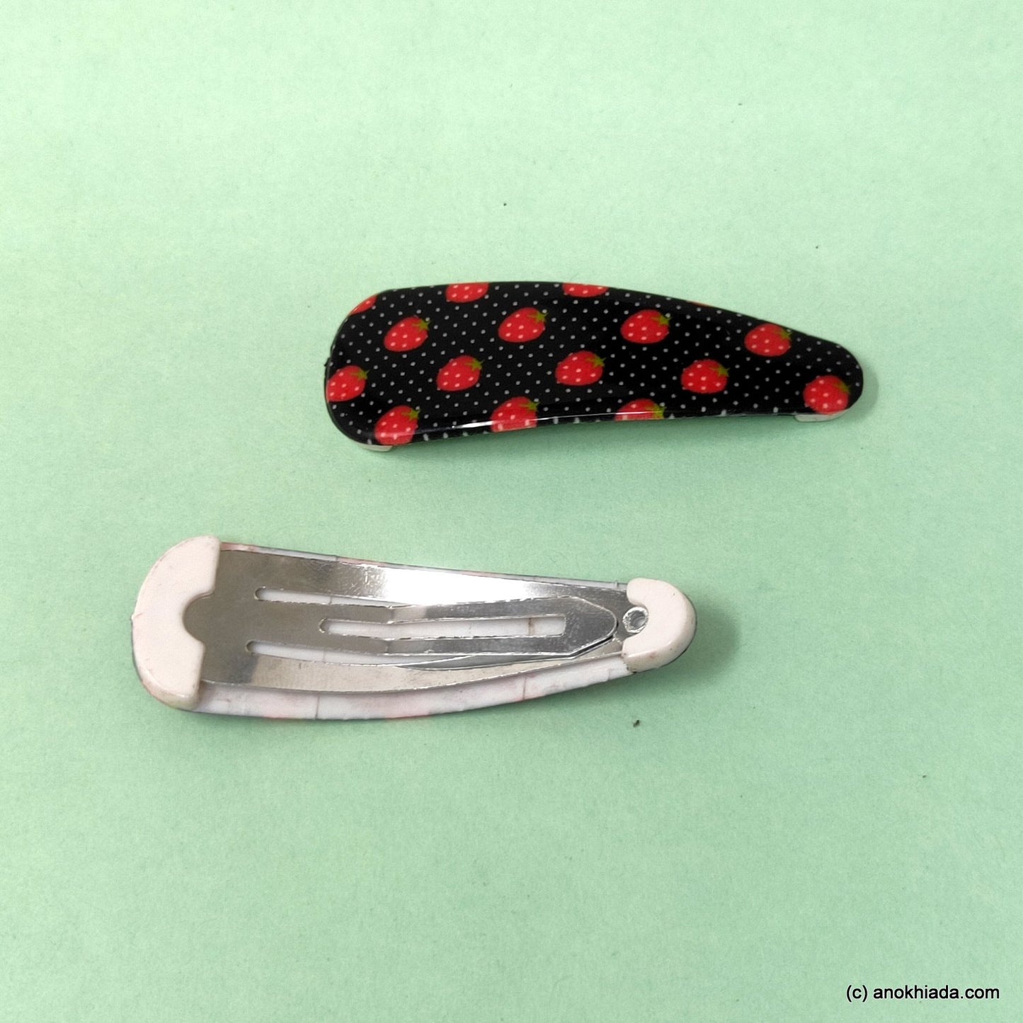 Anokhi Ada Strawberry Print Tic Tac Hair Clips (Pack of 2) 10-57