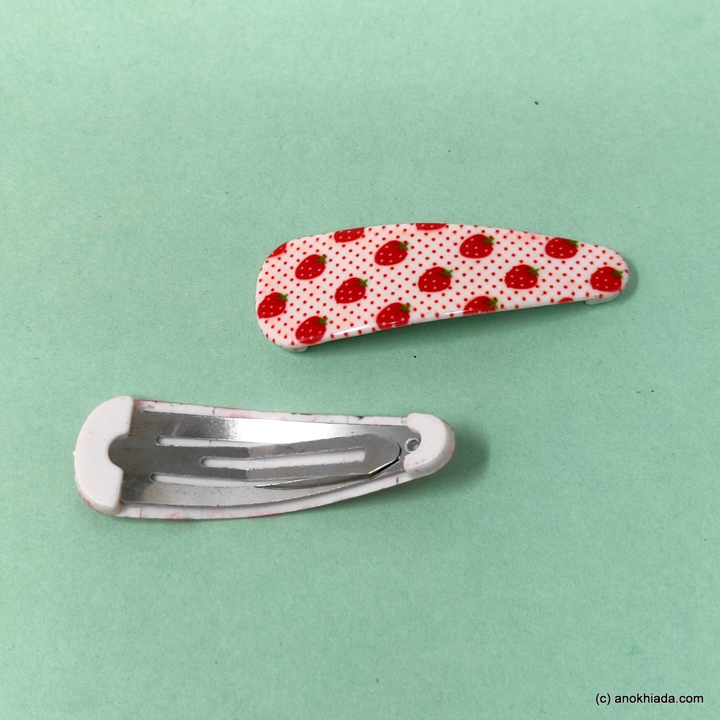 Anokhi Ada Strawberry Print Tic Tac Hair Clips (Pack of 2) 10-60