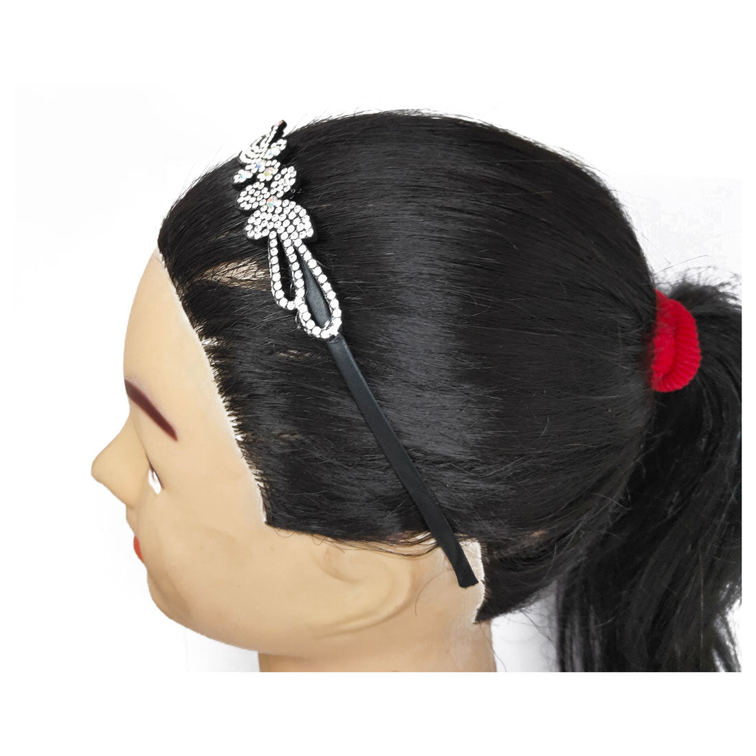 Anokhi Ada Metal Hairband/Headband with Rhinestone for Kids, Girls and Women (Black)-13-37H