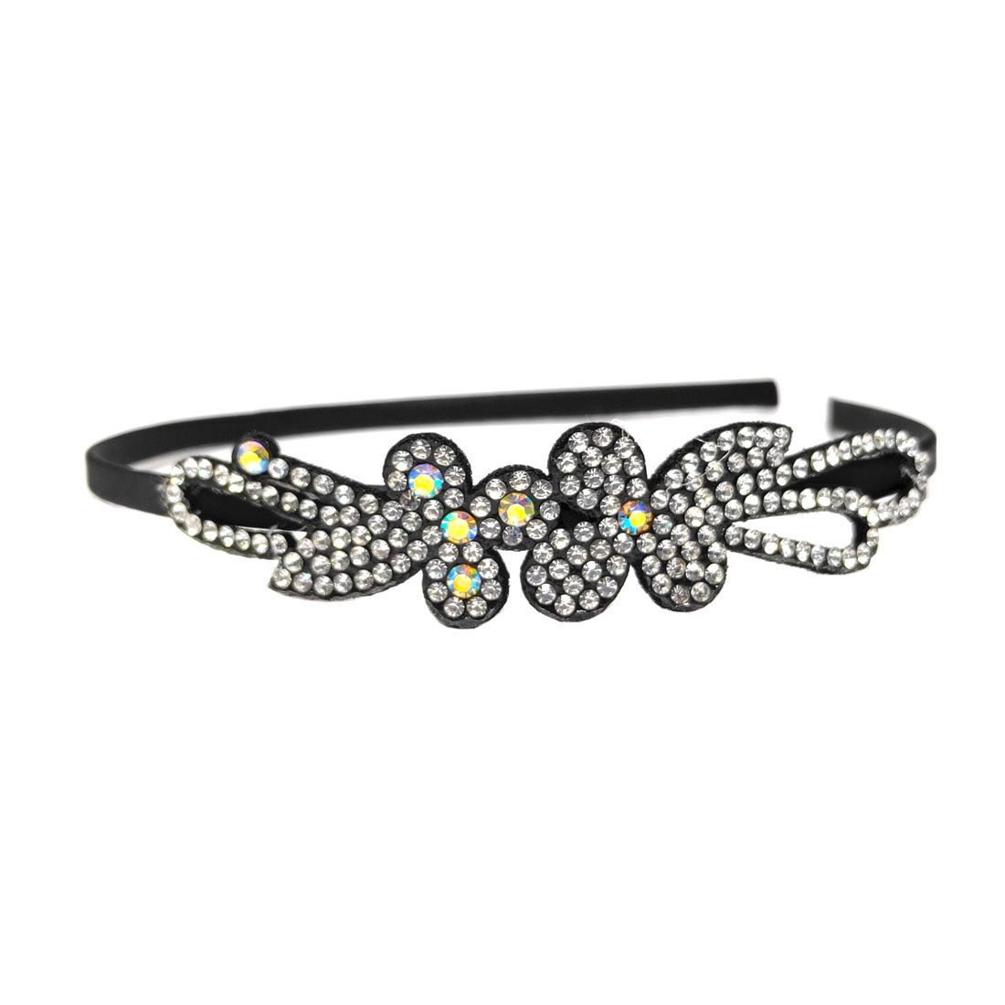 Anokhi Ada Metal Hairband/Headband with Rhinestone for Kids, Girls and Women (Black)-13-37H