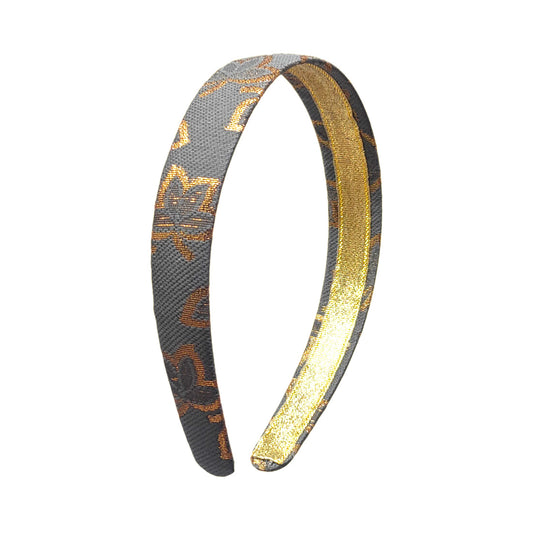 Anokhi Ada Handmade Fabric Hairband/Headband for Girls and Women (Grey)-14-02H