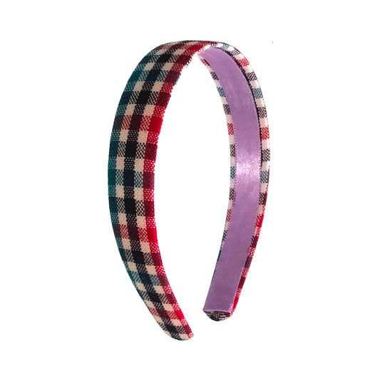 Anokhi Ada Handmade Multi-colour Check Design Fabric Hairband/Headband for Girls and Women -14-07H