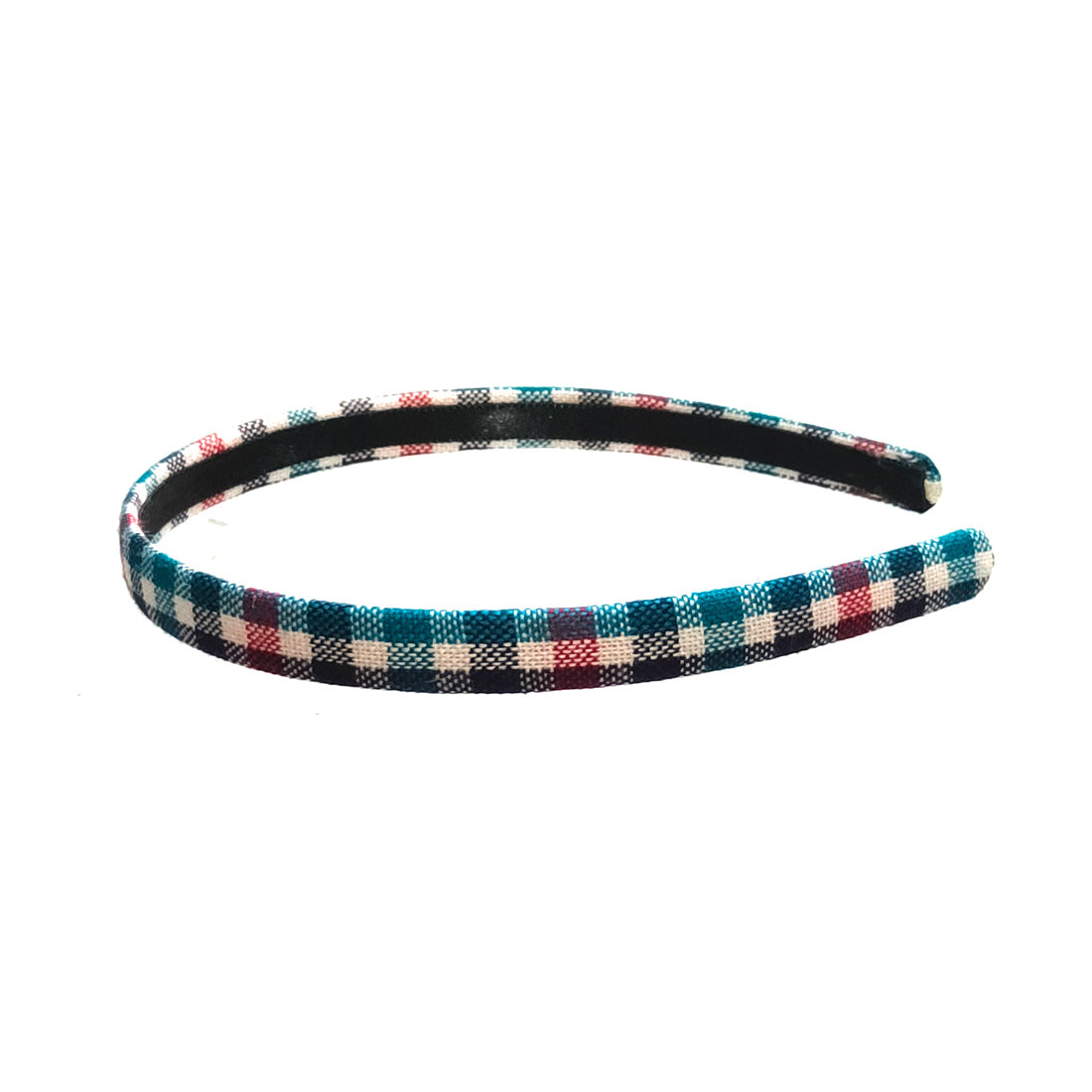 Anokhi Ada Half Inch Handmade Multi-colour Check Design Fabric Hairband/Headband for Girls and Women -14-10H