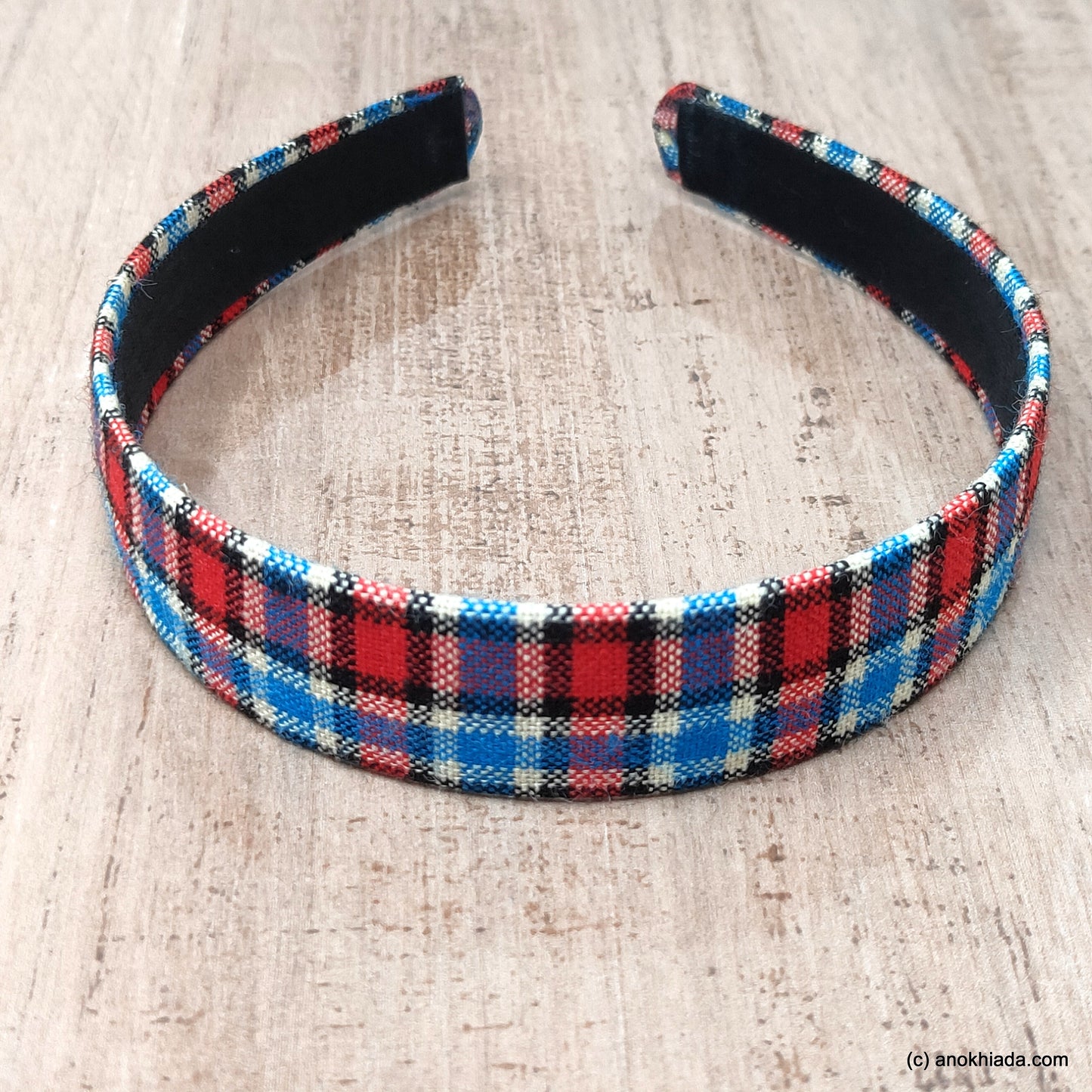 Anokhi Ada Handmade Multi-colour Check Design Fabric Hairband/Headband for Girls and Women -14-11H