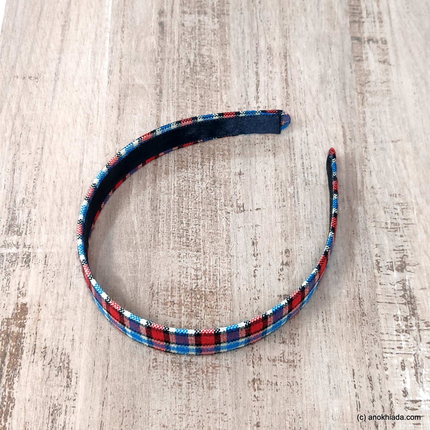 Anokhi Ada Handmade Multi-colour Check Design Fabric Hairband/Headband for Girls and Women -14-11H