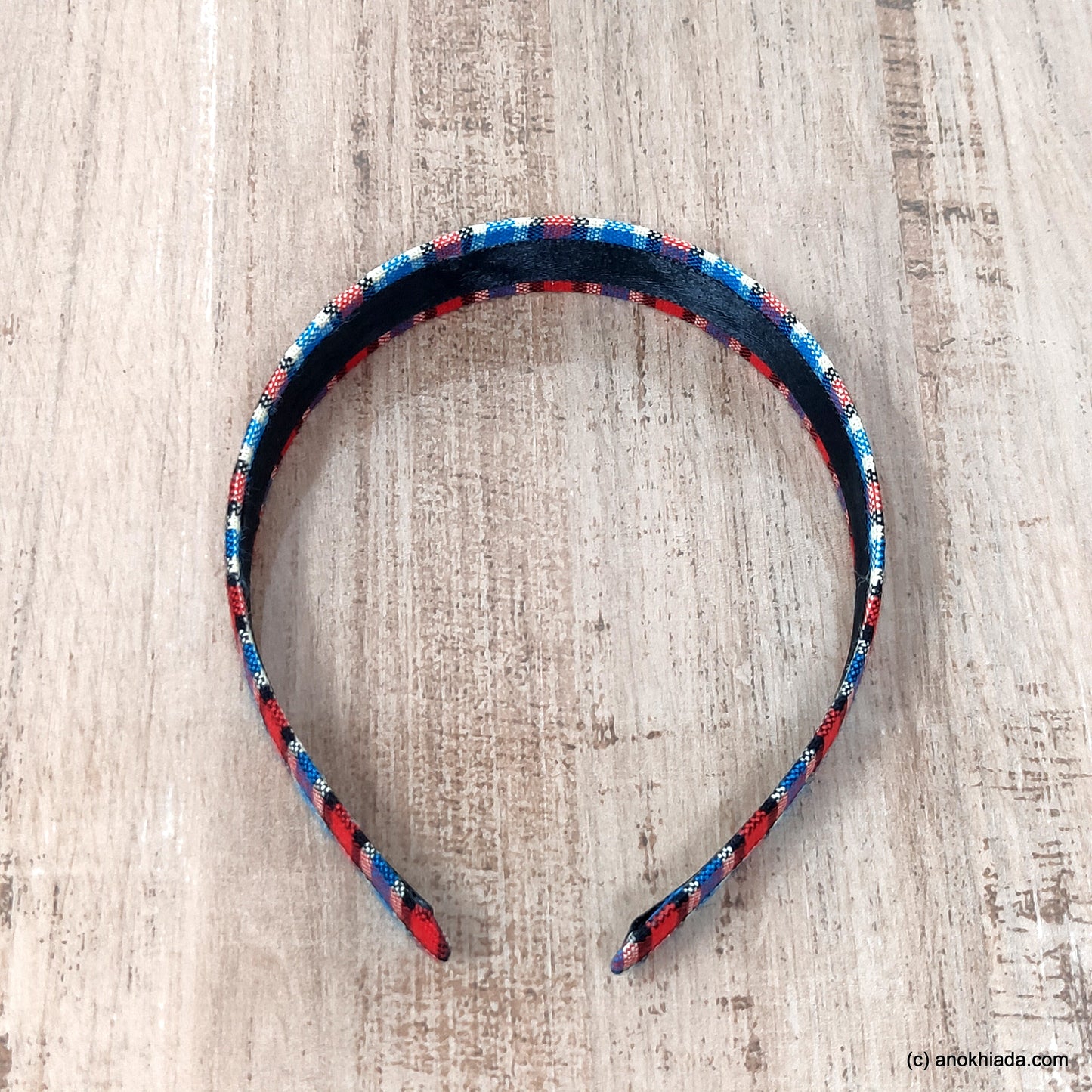 Anokhi Ada Handmade Multi-colour Check Design Fabric Hairband/Headband for Girls and Women -14-11H