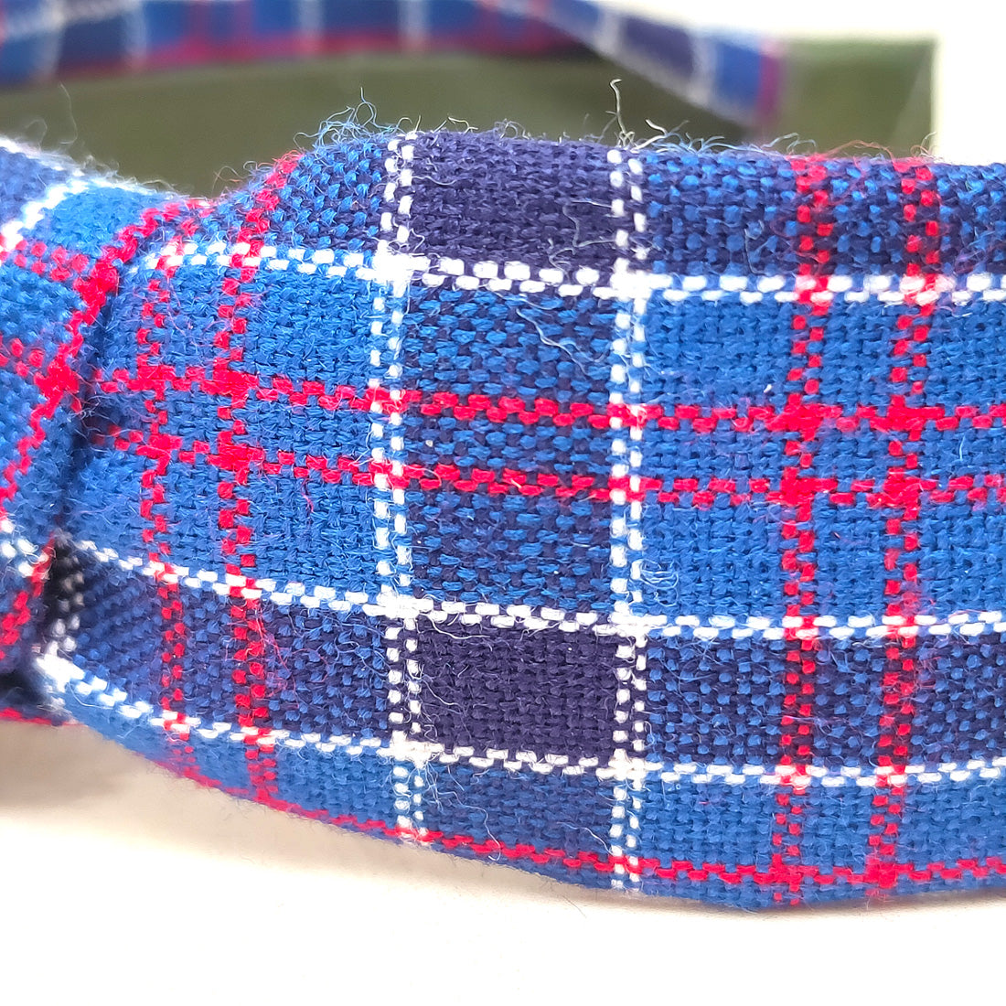 Anokhi Ada Handmade Multi-colour Check Design Fabric Knot Hairband/Headband for Girls and Women -14-12H
