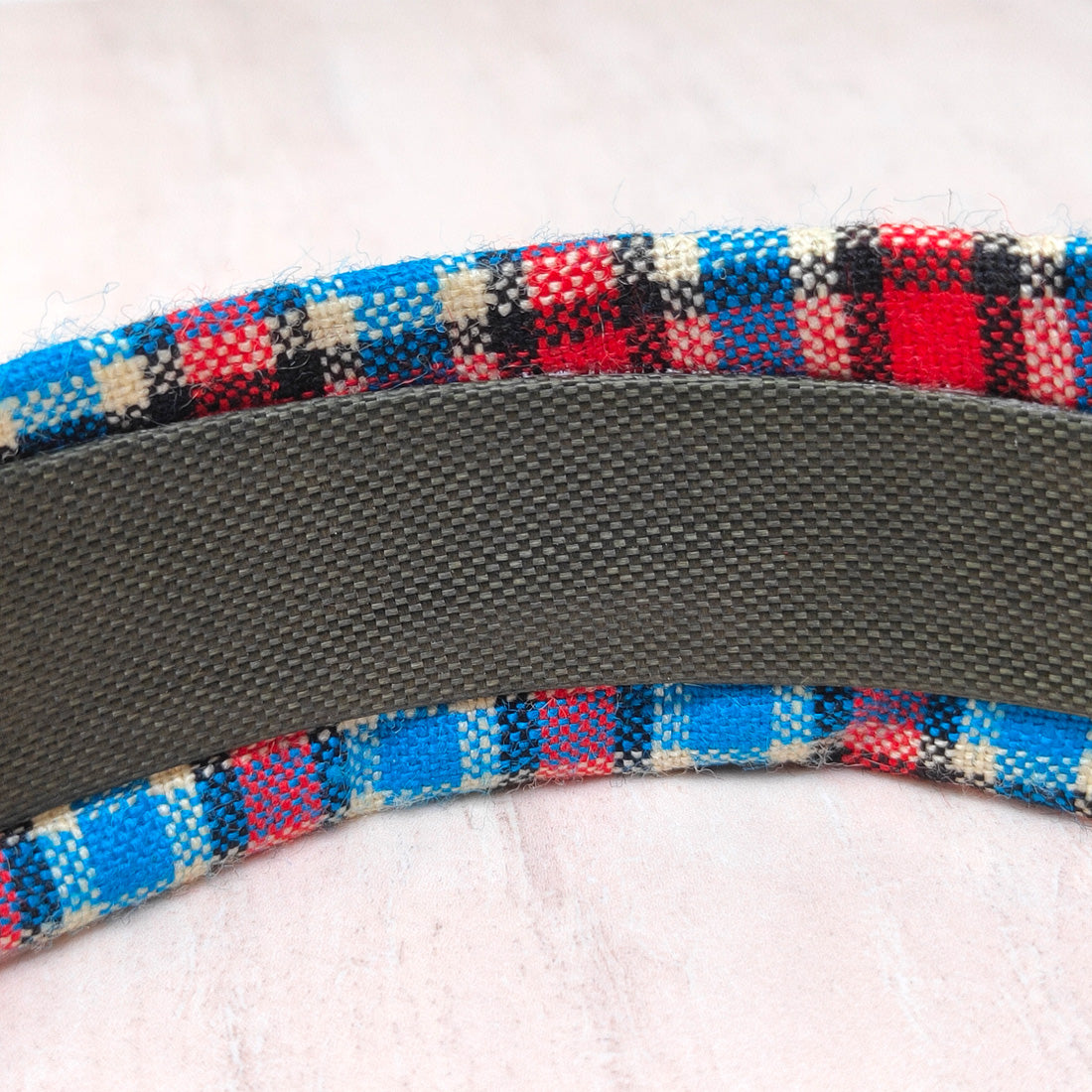 Anokhi Ada Handmade Multi-colour Check Design Fabric Knot Hairband/Headband for Girls and Women -14-13H
