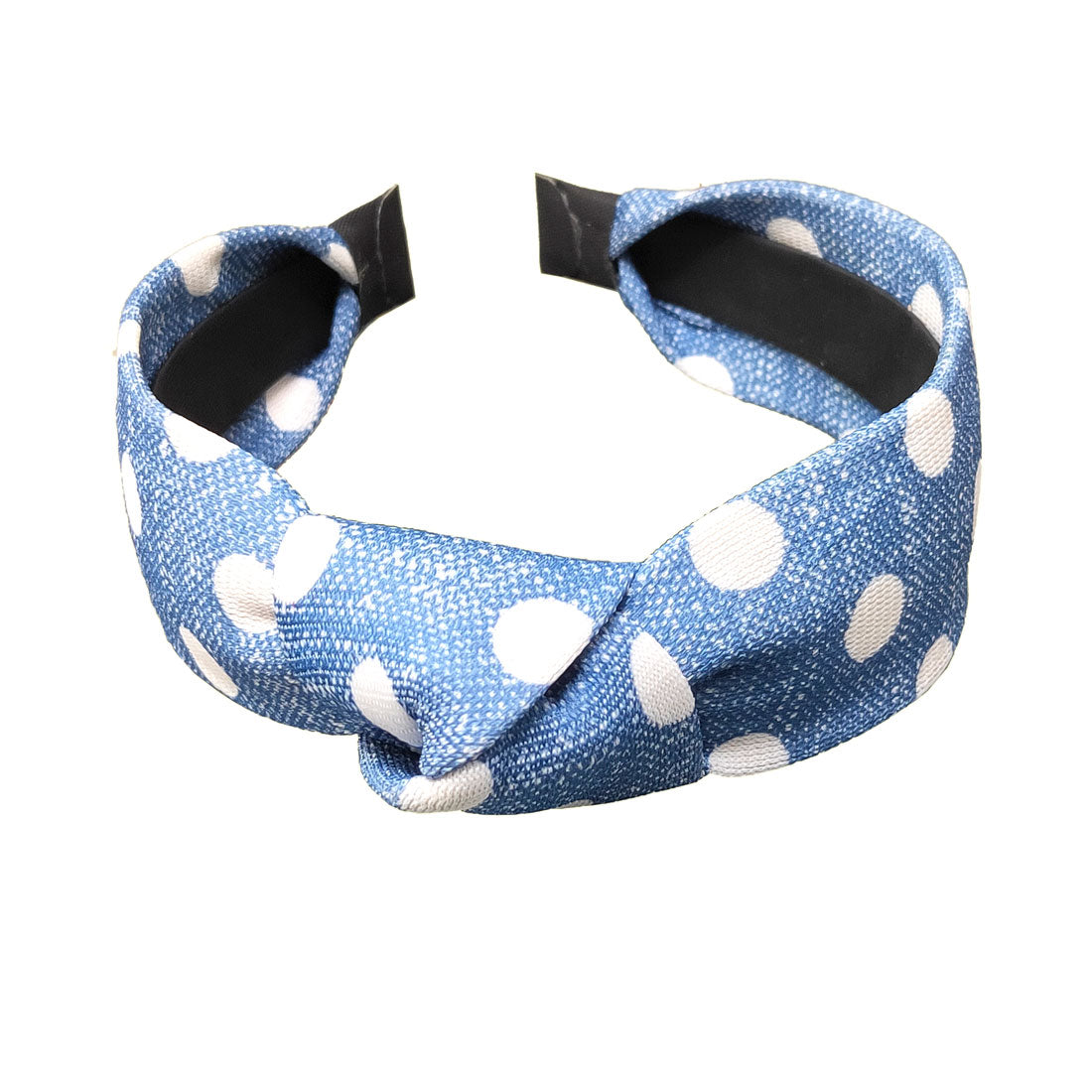 Anokhi Ada Handmade Blue Polka Dots Design Fabric Knot Hairband/Headband for Girls and Women -14-20H