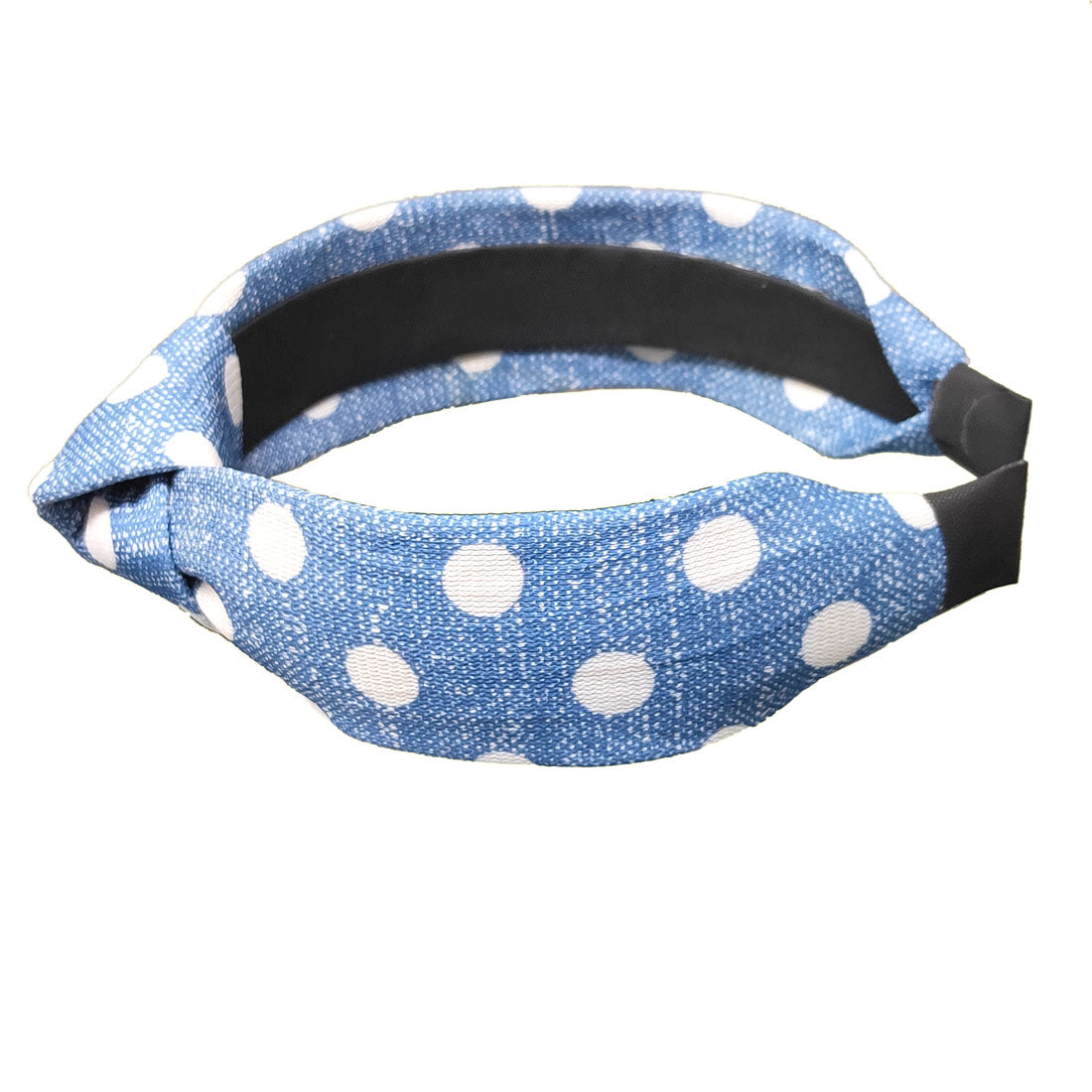 Anokhi Ada Handmade Blue Polka Dots Design Fabric Knot Hairband/Headband for Girls and Women -14-20H
