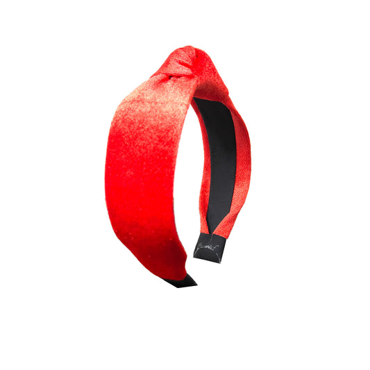 Anokhi Ada Handmade Orange Velvet Knot Hairband/Headband for Girls and Women -14-21H