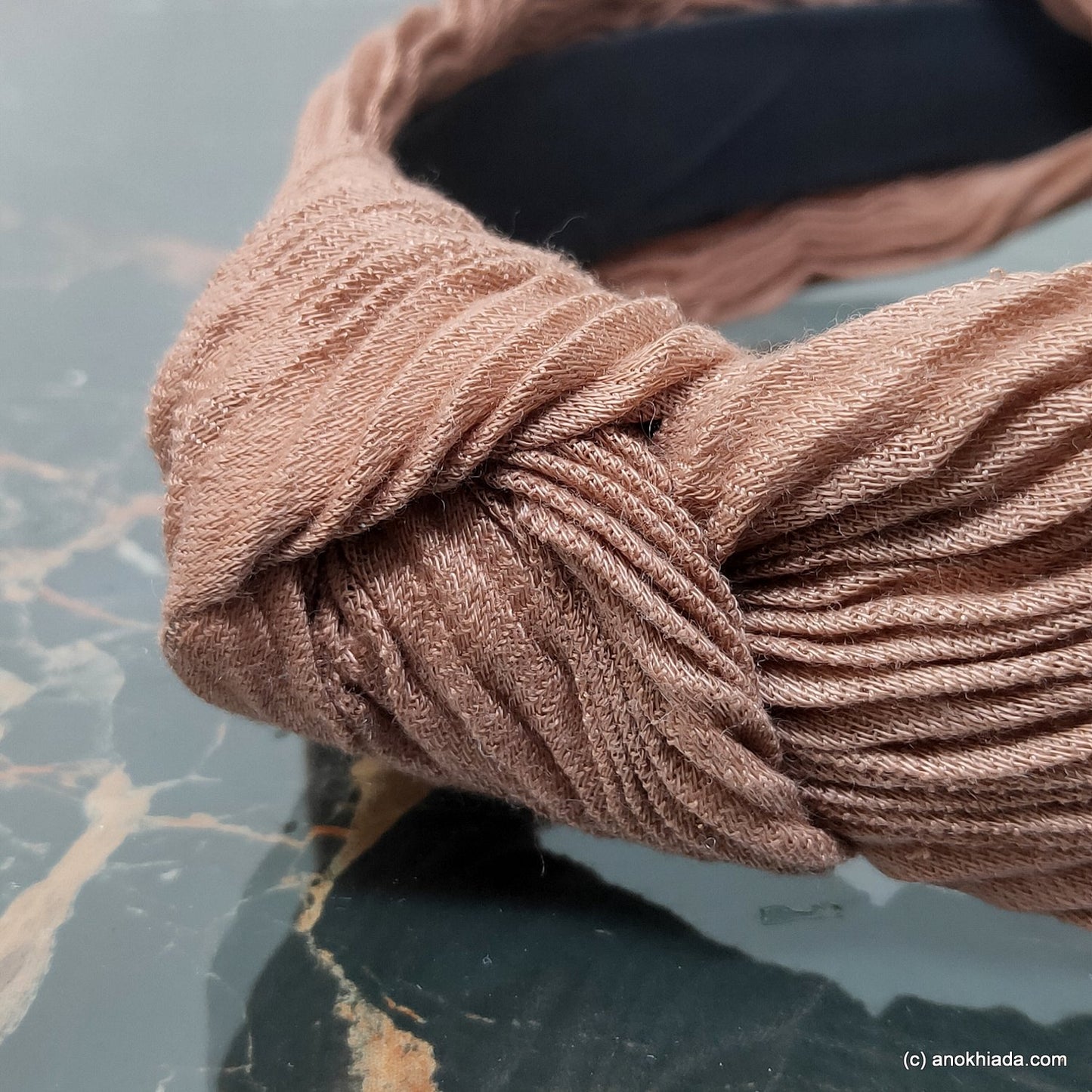 Anokhi Ada Handmade Peach Colour Fabric Knot Hairband/Headband for Girls and Women -14-31H