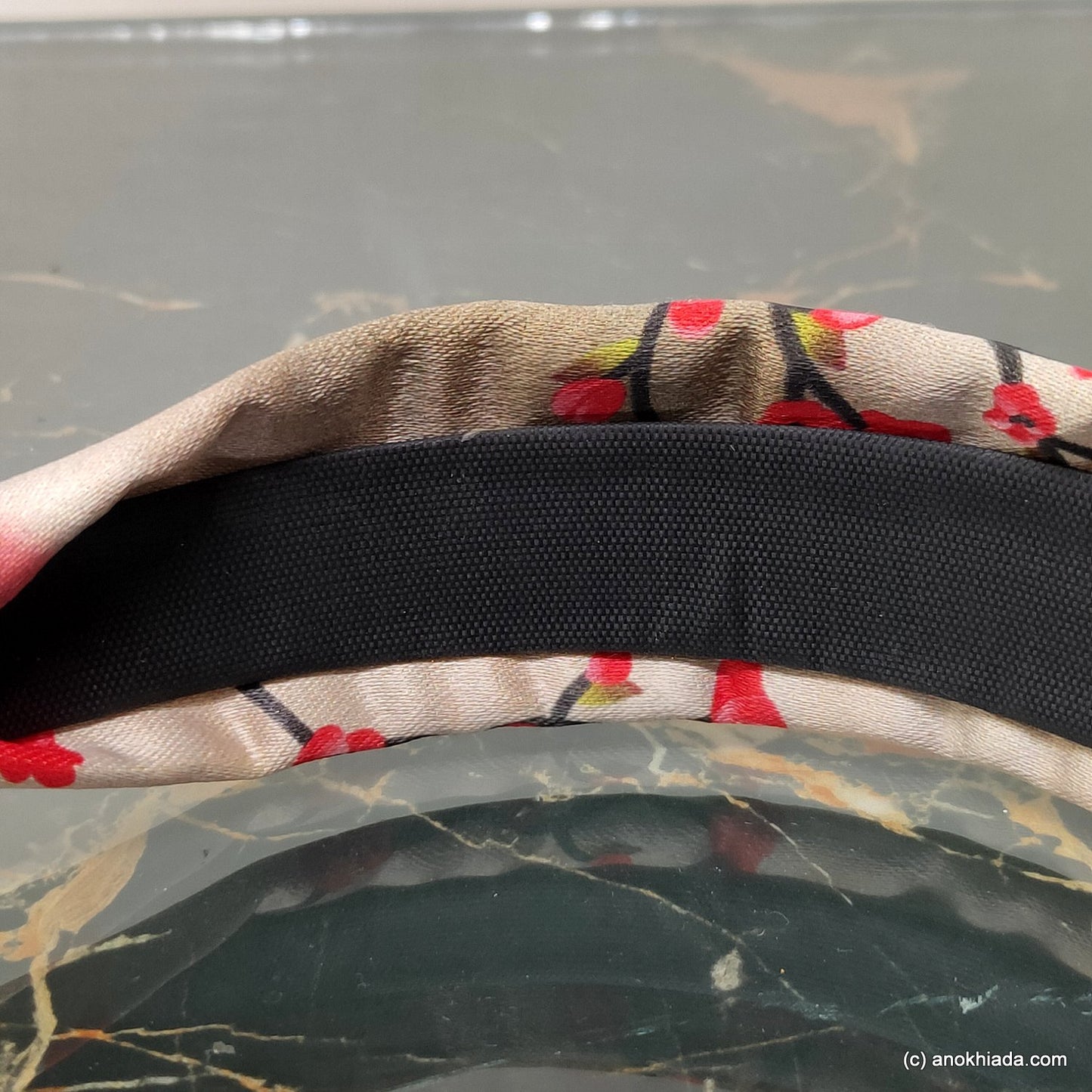 Anokhi Ada Handmade Golden Colour Printed Fabric Knot Hairband/Headband for Girls and Women -14-34H