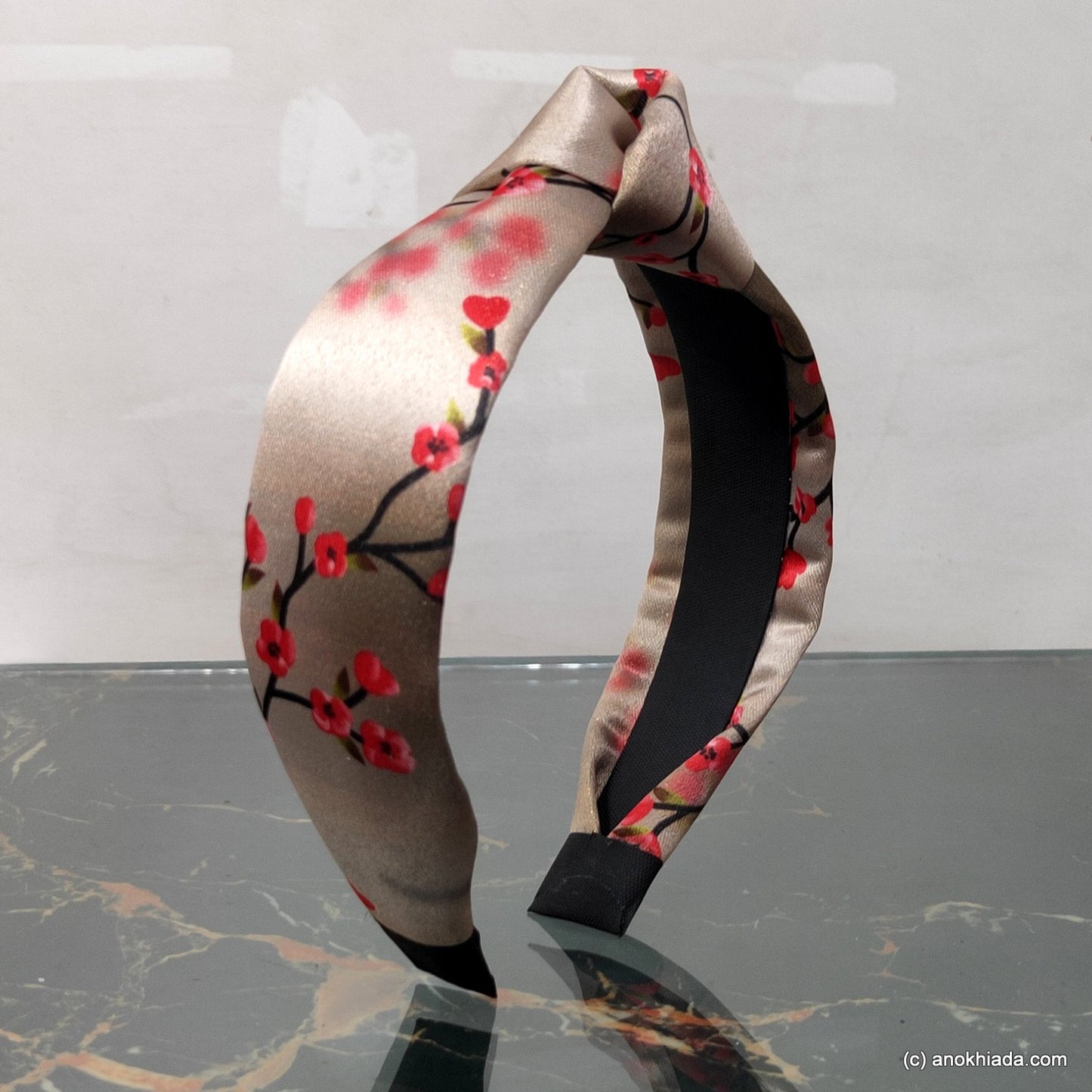 Anokhi Ada Handmade Golden Colour Printed Fabric Knot Hairband/Headband for Girls and Women -14-34H