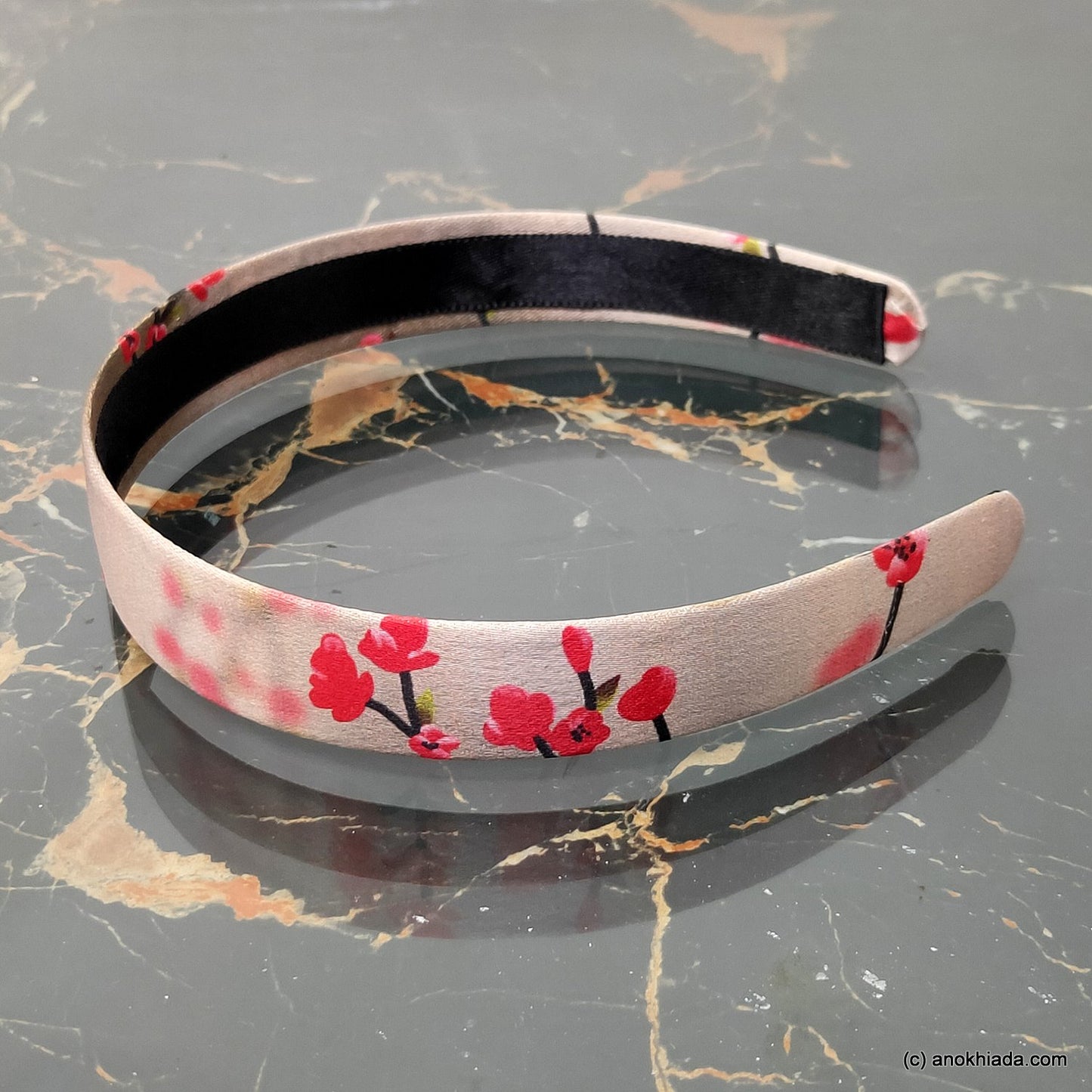 Anokhi Ada Handmade Printed Fabric Hairband/Headband for Girls and Women (Golden)-14-35H