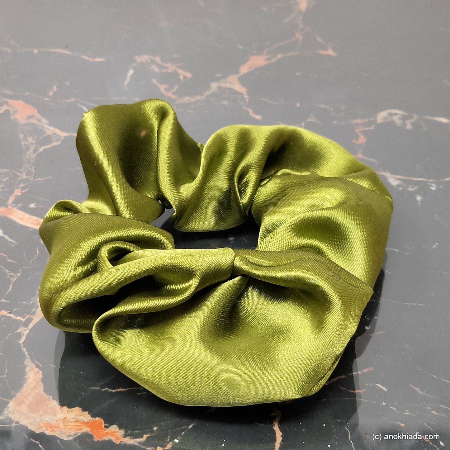 Moss Satin Scrunchie (23-14a Scrunchie)
