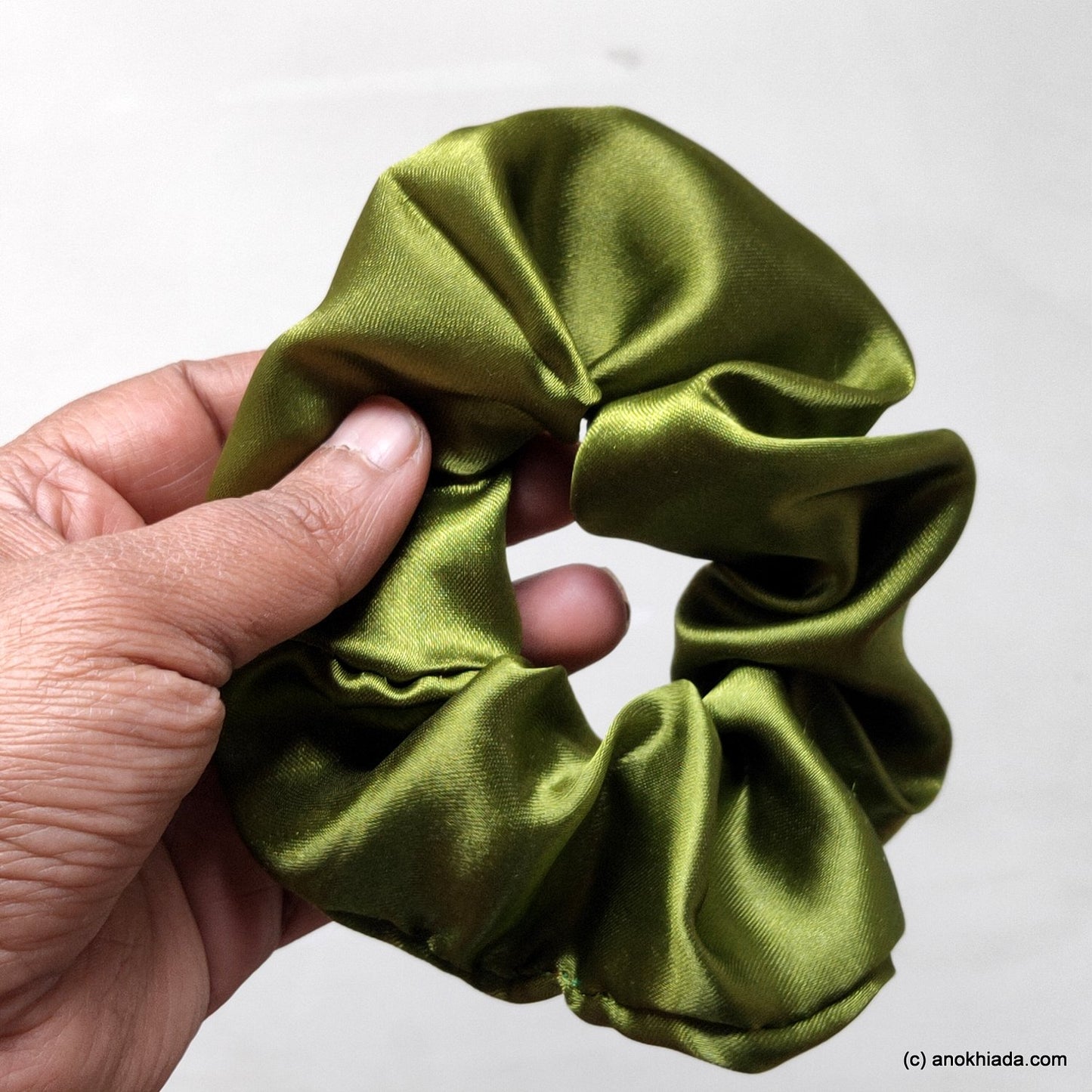 Moss Satin Scrunchie (23-14a Scrunchie)