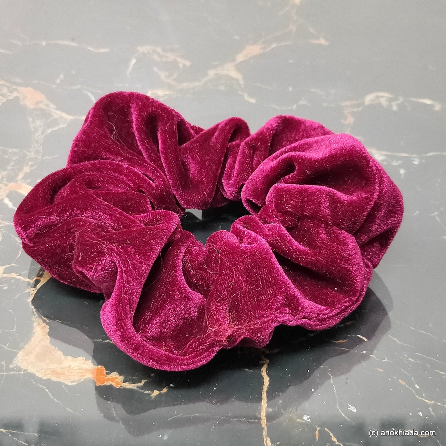 Anokhi Ada Handmade Velvet Scrunchie for Girls and Women (15-169 Scrunchie)