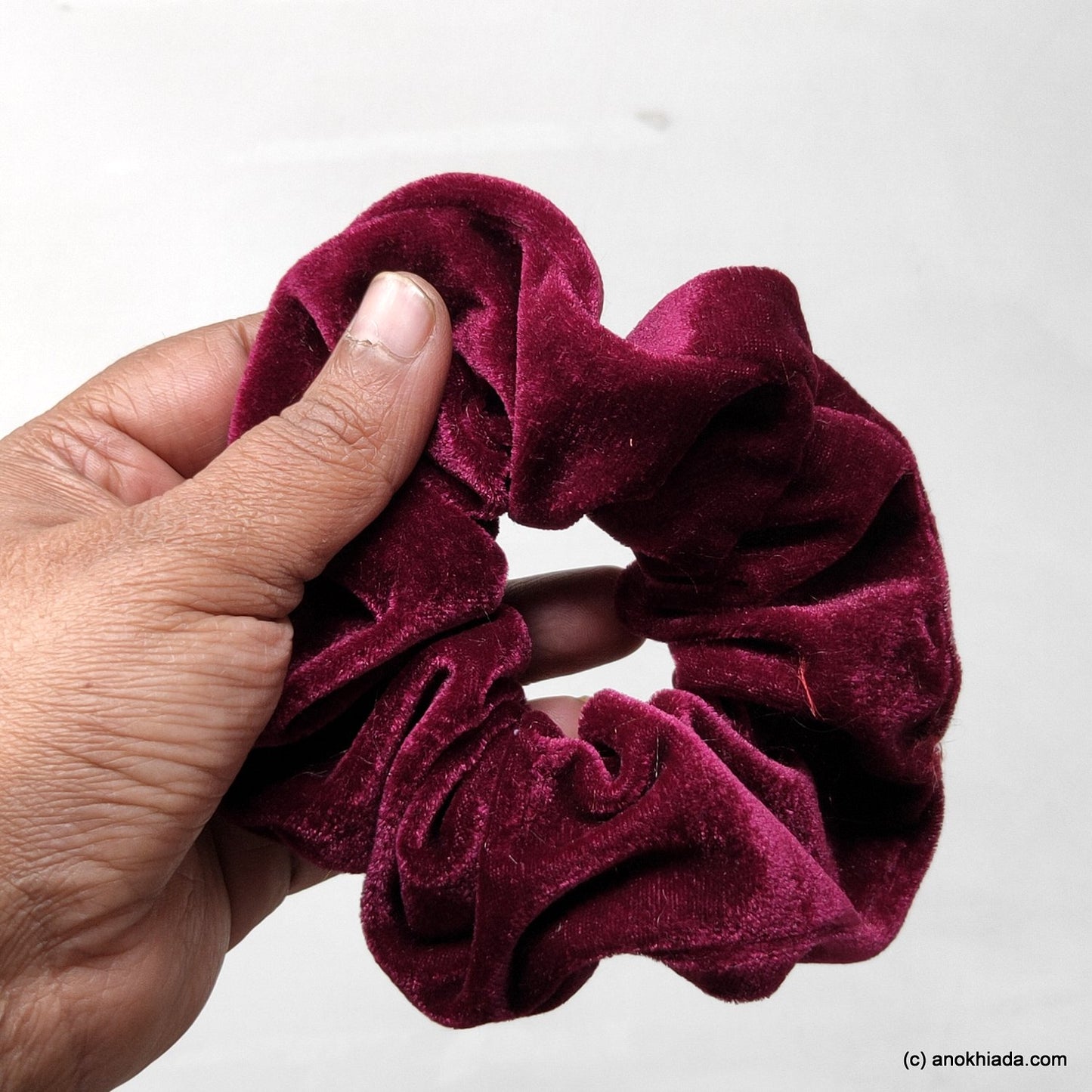 Anokhi Ada Handmade Velvet Scrunchie for Girls and Women (15-169 Scrunchie)