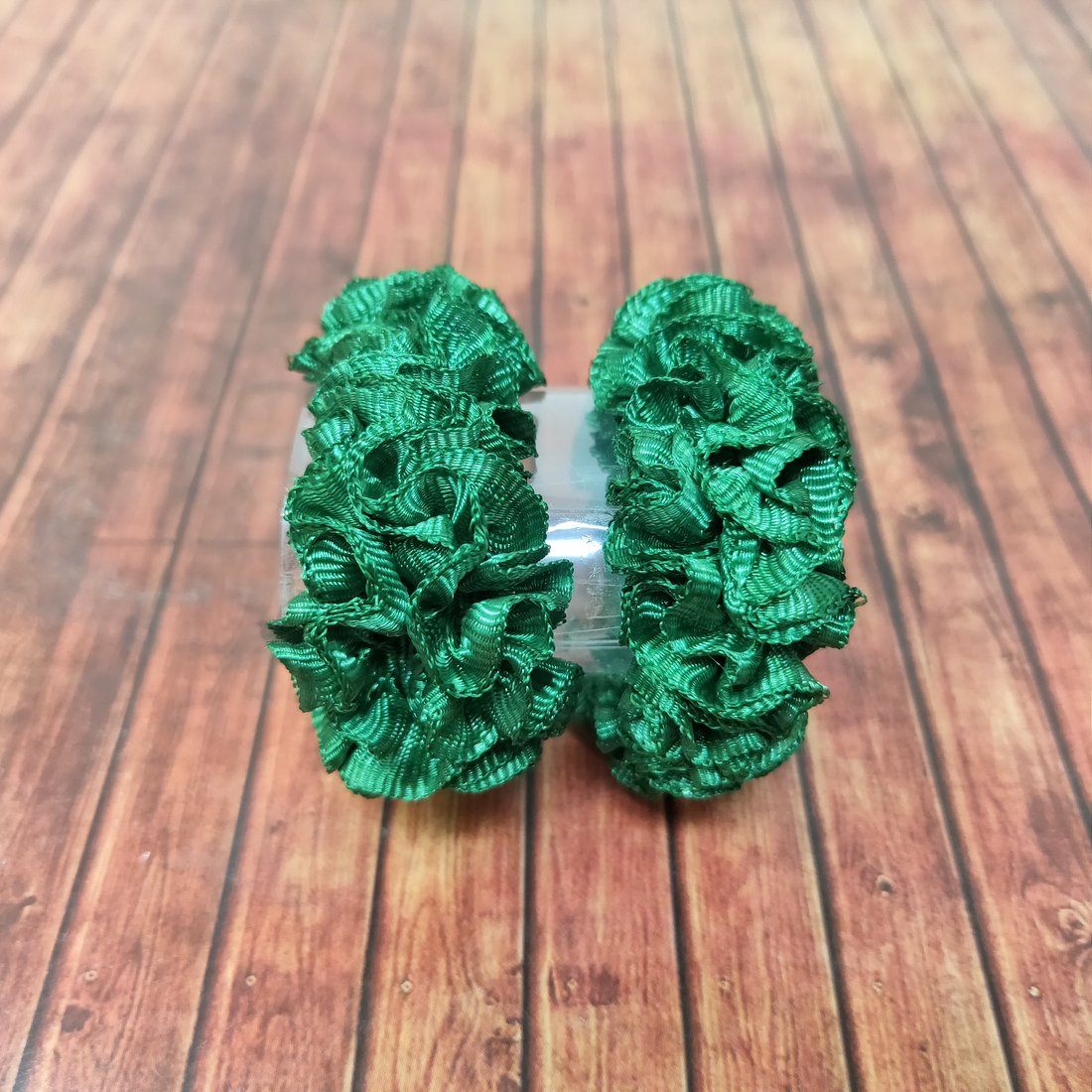 Anokhi Ada Green Fabric small Scrunchie for Girls and Women (15-17 Scrunchie, 2 Pcs)