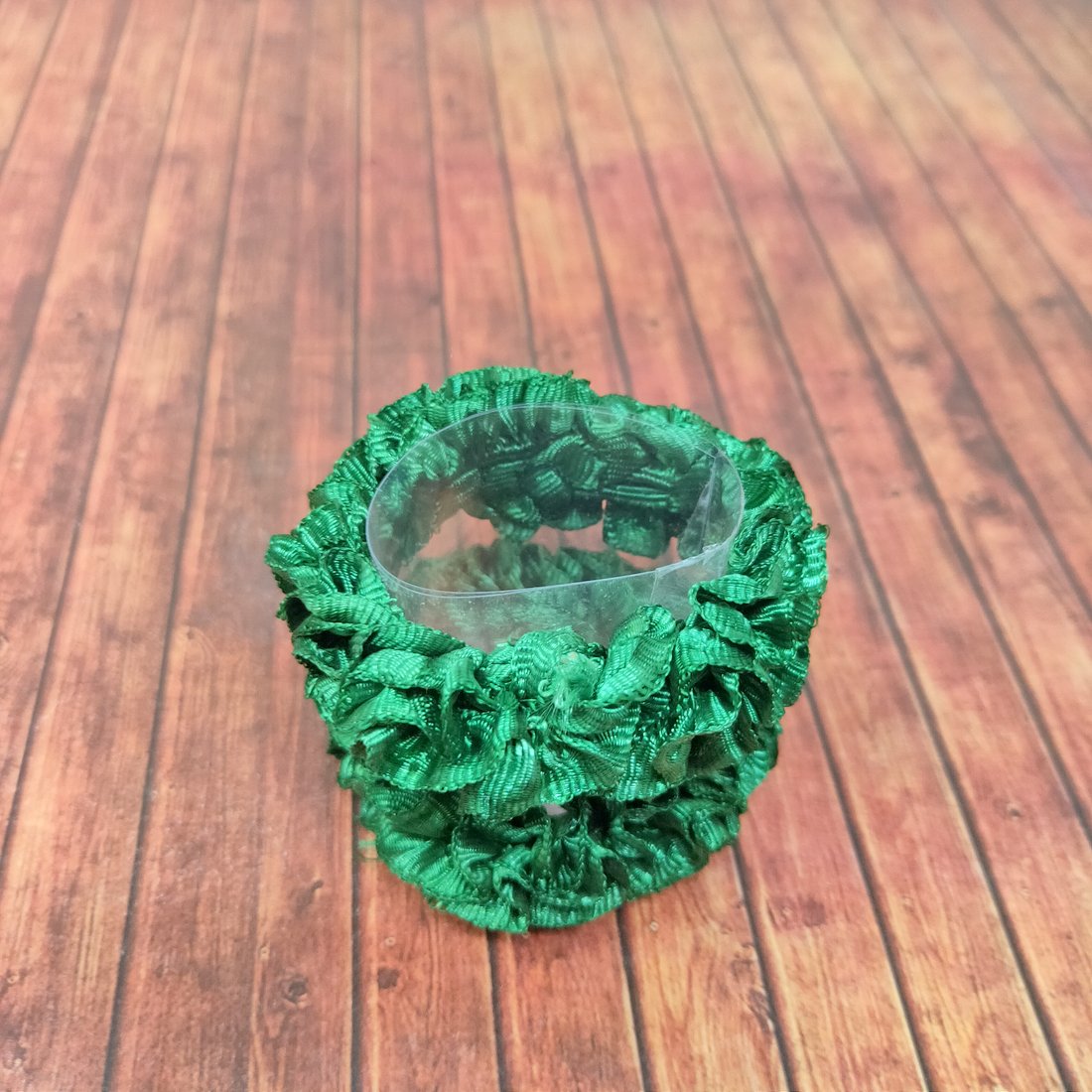 Anokhi Ada Green Fabric small Scrunchie for Girls and Women (15-17 Scrunchie, 2 Pcs)