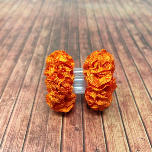 Anokhi Ada Orange Fabric small Scrunchie for Girls and Women (15-18 Scrunchie, 2 Pcs)