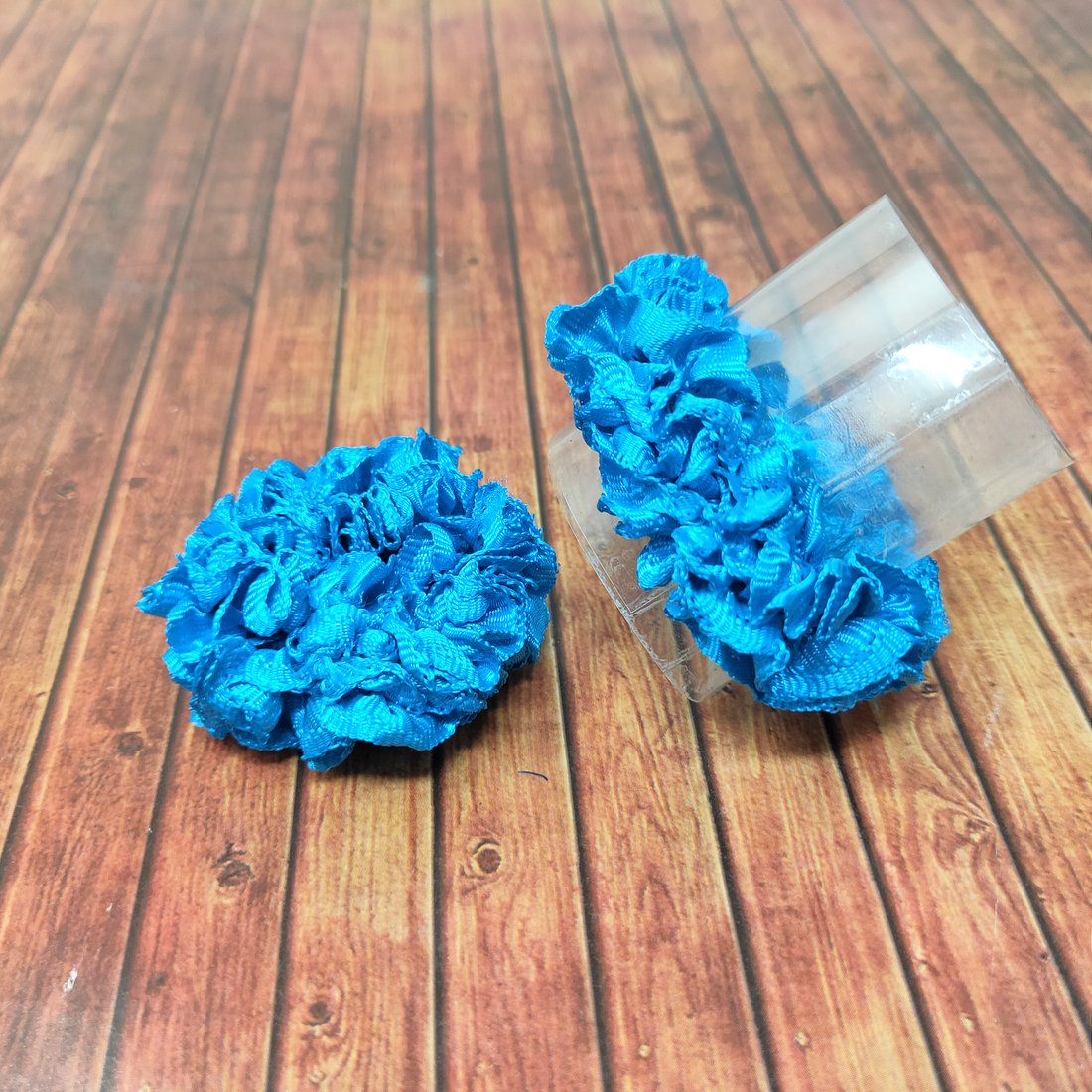 Anokhi Ada Sky Blue Fabric small Scrunchie for Girls and Women (15-19 Scrunchie, 2 Pcs)