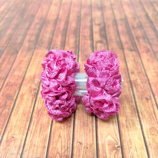 Anokhi Ada Pink Fabric small Scrunchie for Girls and Women (15-20 Scrunchie, 2 Pcs)