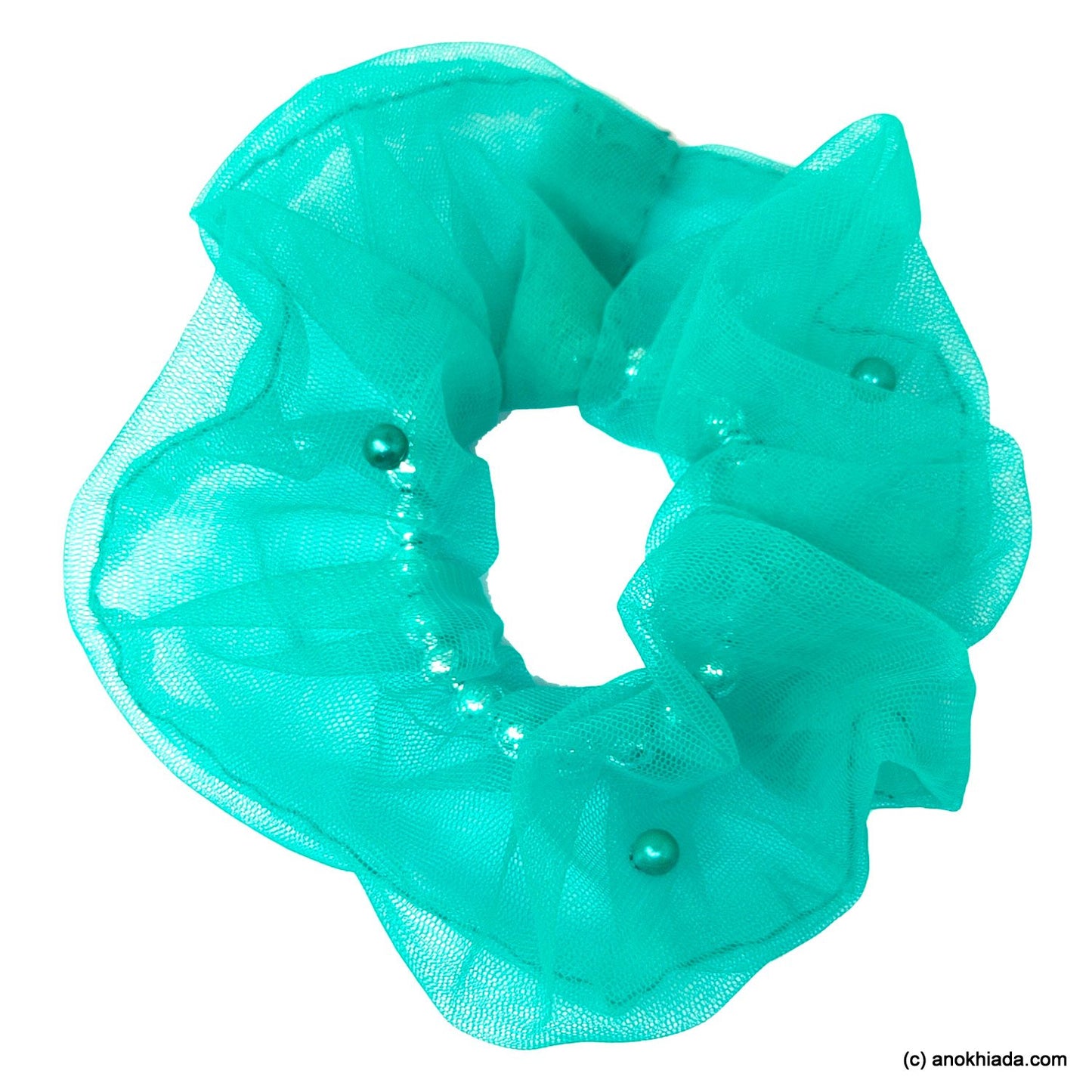 Persian Green Net Pearl Scrunchie (15-229 Scrunchie)