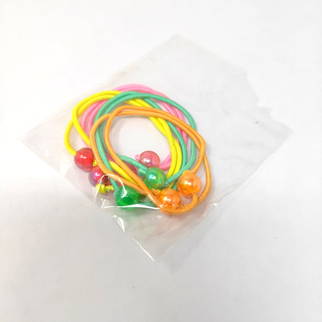 Anokhi Ada small size Elastic Rubber with Multi-Colour Beads for Girls and Women (15-26 Ponytail Holders, 8 Pcs Assorted Colour Rubber)
